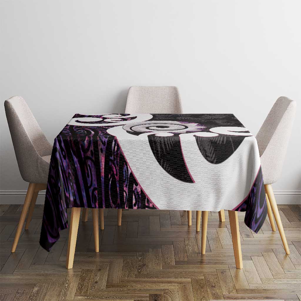 Aotearoa Koru Tablecloth Purple Maori Paua Shell Mix Silver Fern LT14 - Polynesian Pride