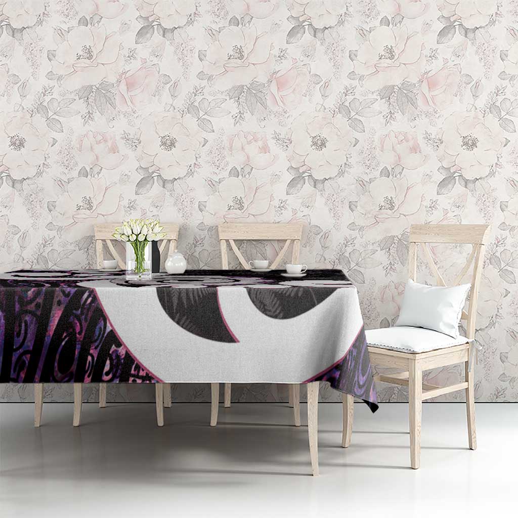 Aotearoa Koru Tablecloth Purple Maori Paua Shell Mix Silver Fern LT14 - Polynesian Pride