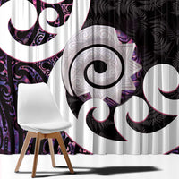 Aotearoa Koru Window Curtain Purple Maori Paua Shell Mix Silver Fern LT14 - Polynesian Pride
