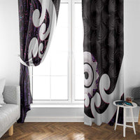 Aotearoa Koru Window Curtain Purple Maori Paua Shell Mix Silver Fern LT14 - Polynesian Pride