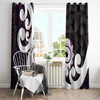 Aotearoa Koru Window Curtain Purple Maori Paua Shell Mix Silver Fern LT14 - Polynesian Pride