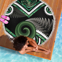 Koru Pounamu Aotearoa Beach Blanket Maori Paua Shell Mix Silver Fern LT14 - Polynesian Pride