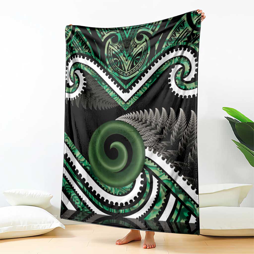 Koru Pounamu Aotearoa Blanket Maori Paua Shell Mix Silver Fern LT14 - Polynesian Pride