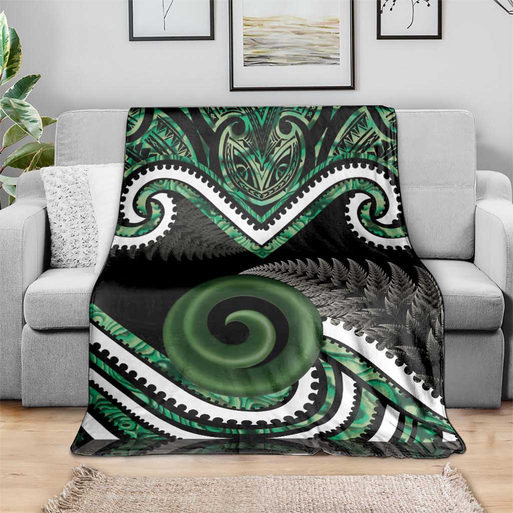 Koru Pounamu Aotearoa Blanket Maori Paua Shell Mix Silver Fern LT14 - Polynesian Pride