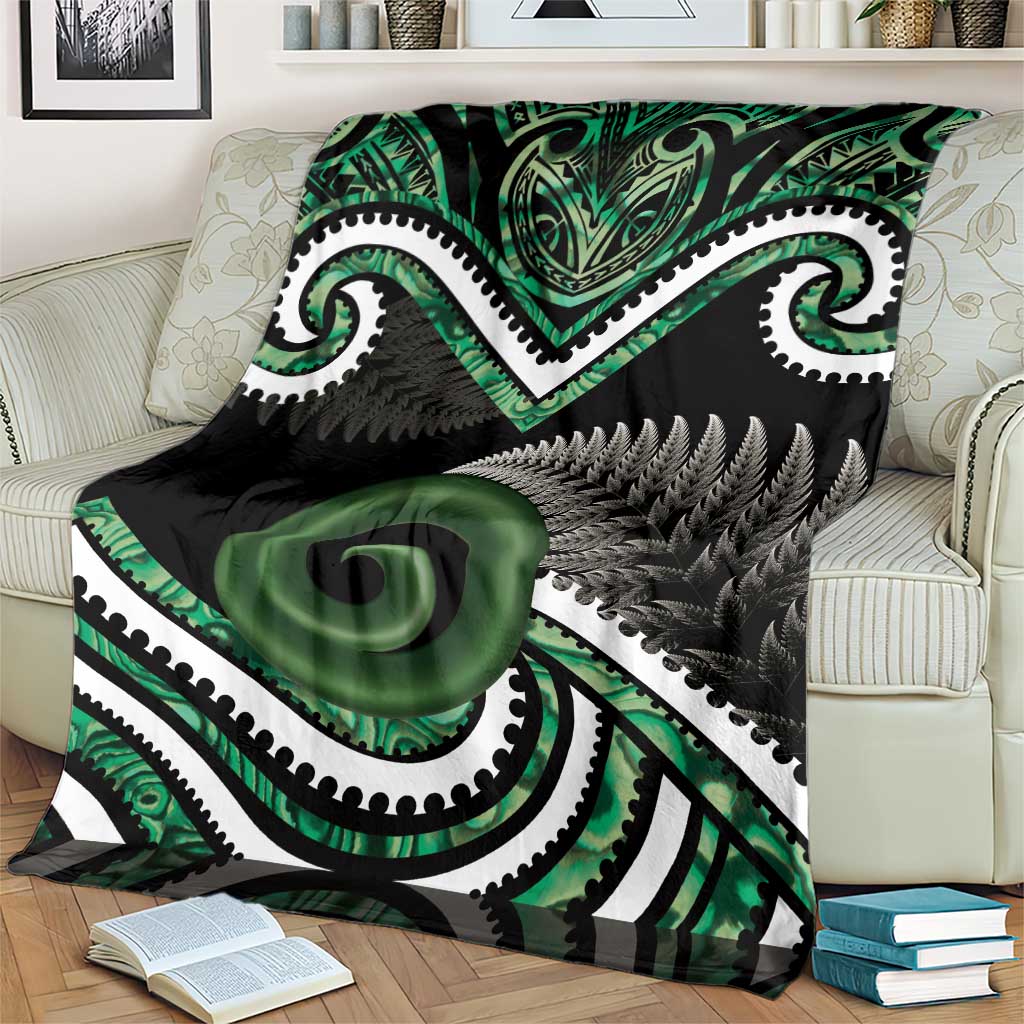 Koru Pounamu Aotearoa Blanket Maori Paua Shell Mix Silver Fern LT14 - Polynesian Pride