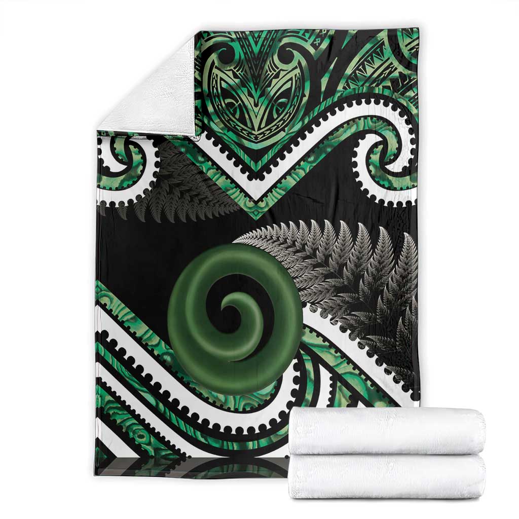 Koru Pounamu Aotearoa Blanket Maori Paua Shell Mix Silver Fern LT14 - Polynesian Pride