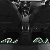 Koru Pounamu Aotearoa Car Mats Maori Paua Shell Mix Silver Fern LT14 Set 2pcs - Back Black - Polynesian Pride