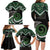 Koru Pounamu Aotearoa Family Matching Long Sleeve Bodycon Dress and Hawaiian Shirt Maori Paua Shell Mix Silver Fern