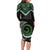 Koru Pounamu Aotearoa Family Matching Long Sleeve Bodycon Dress and Hawaiian Shirt Maori Paua Shell Mix Silver Fern