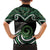 Koru Pounamu Aotearoa Family Matching Summer Maxi Dress and Hawaiian Shirt Maori Paua Shell Mix Silver Fern