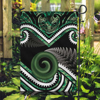 Koru Pounamu Aotearoa Garden Flag Maori Paua Shell Mix Silver Fern LT14 Garden Flag Black - Polynesian Pride