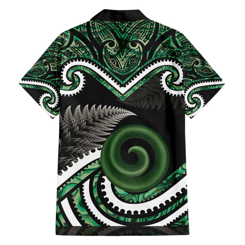 Koru Pounamu Aotearoa Hawaiian Shirt Maori Paua Shell Mix Silver Fern LT14 - Polynesian Pride