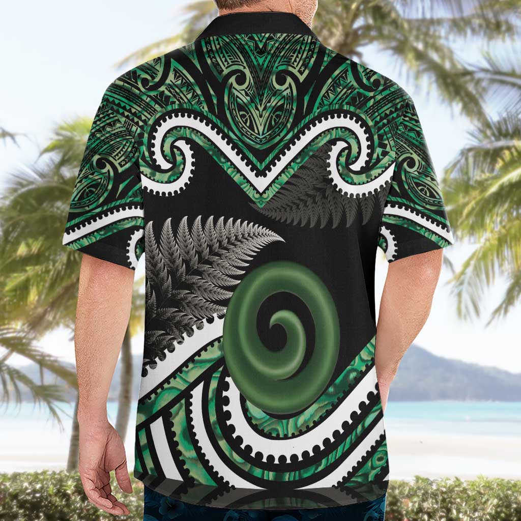 Koru Pounamu Aotearoa Hawaiian Shirt Maori Paua Shell Mix Silver Fern LT14 - Polynesian Pride