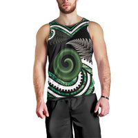 Koru Pounamu Aotearoa Men Tank Top Maori Paua Shell Mix Silver Fern LT14 - Polynesian Pride