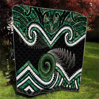 Koru Pounamu Aotearoa Quilt Maori Paua Shell Mix Silver Fern