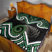 Koru Pounamu Aotearoa Quilt Maori Paua Shell Mix Silver Fern