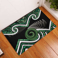 Koru Pounamu Aotearoa Rubber Doormat Maori Paua Shell Mix Silver Fern LT14 - Polynesian Pride