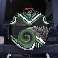 Koru Pounamu Aotearoa Spare Tire Cover Maori Paua Shell Mix Silver Fern LT14 - Polynesian Pride