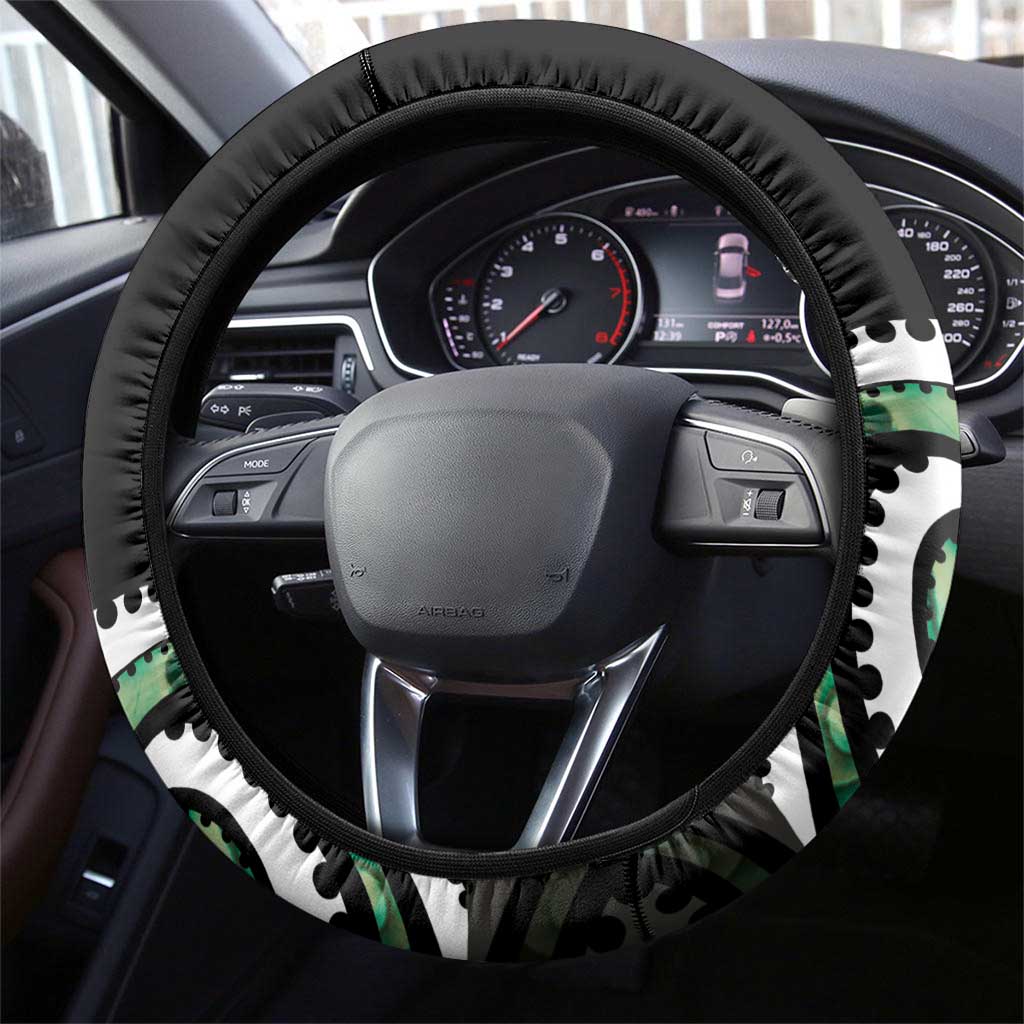 Koru Pounamu Aotearoa Steering Wheel Cover Maori Paua Shell Mix Silver Fern LT14 - Polynesian Pride