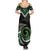 Koru Pounamu Aotearoa Summer Maxi Dress Maori Paua Shell Mix Silver Fern