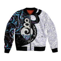 Aotearoa Pikorua Bomber Jacket NZ Twist - Bond And Love LT14 Unisex White - Polynesian Pride