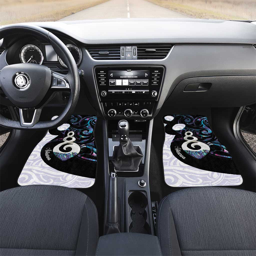 Aotearoa Pikorua Car Mats NZ Twist - Bond And Love LT14 Set 2pcs - Front White - Polynesian Pride