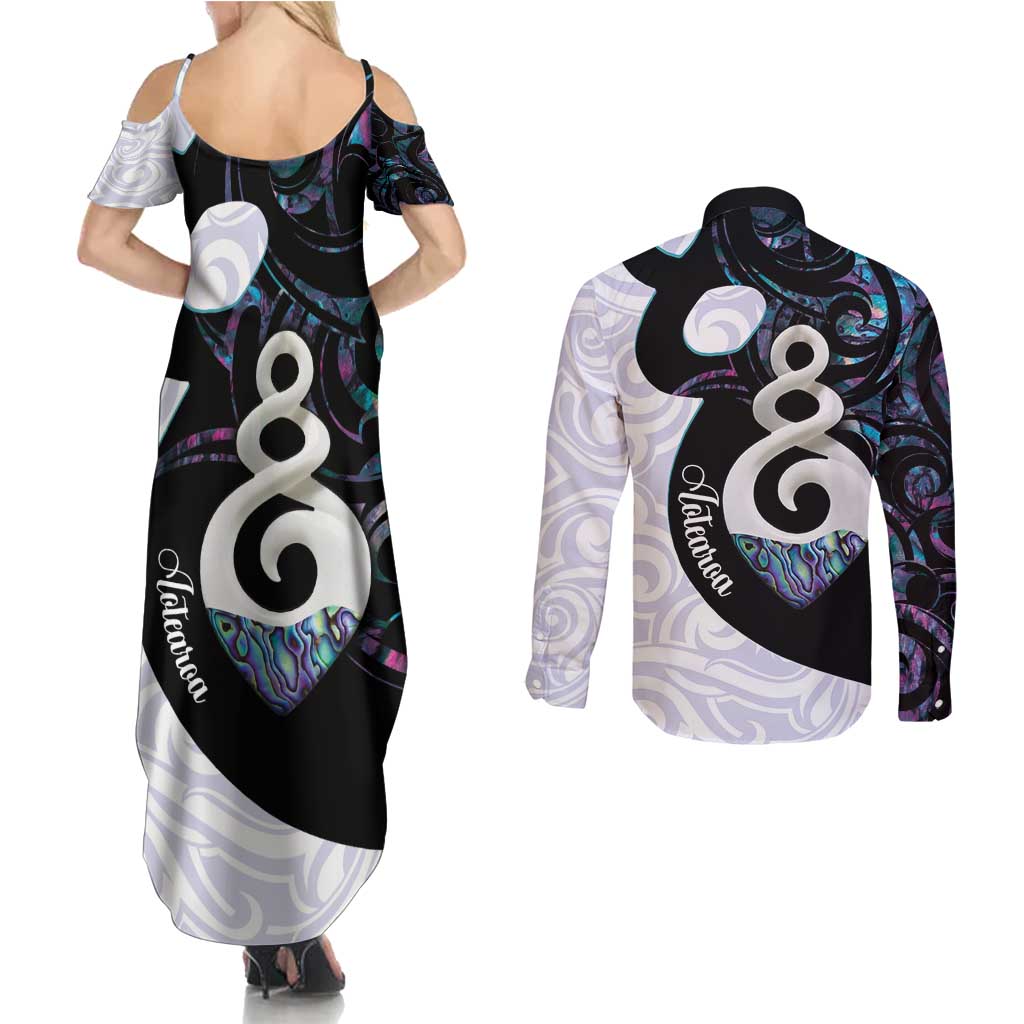Aotearoa Pikorua Couples Matching Summer Maxi Dress and Long Sleeve Button Shirt NZ Twist - Bond And Love LT14 - Polynesian Pride