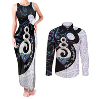 Aotearoa Pikorua Couples Matching Tank Maxi Dress and Long Sleeve Button Shirt NZ Twist - Bond And Love LT14 White - Polynesian Pride
