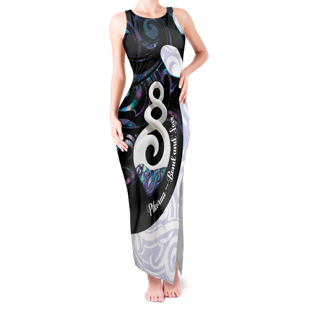 Aotearoa Pikorua Tank Maxi Dress NZ Twist - Bond And Love LT14 Women White - Polynesian Pride