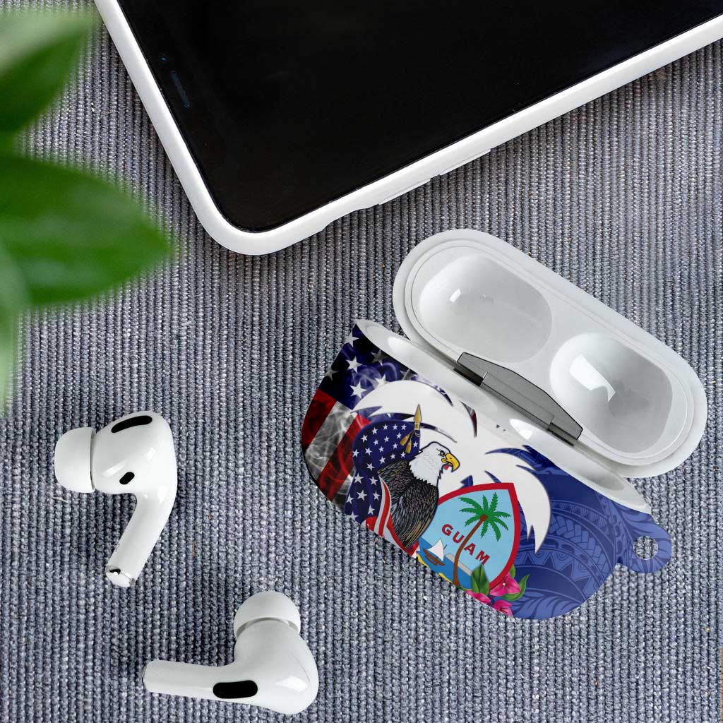 United States Guam AirPods Case USA Eagle Guahan Seal Bougainvillea LT14 - Polynesian Pride