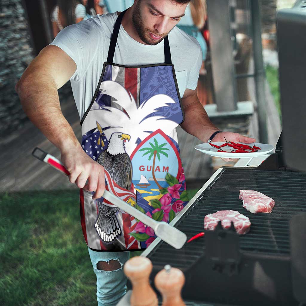 United States Guam Apron USA Eagle Guahan Seal Bougainvillea - Polynesian Pride