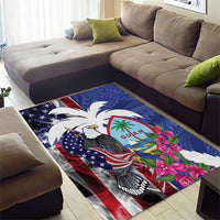 United States Guam Area Rug USA Eagle Guahan Seal Bougainvillea - Polynesian Pride