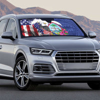 United States Guam Auto Sun Shade USA Eagle Guahan Seal Bougainvillea - Polynesian Pride