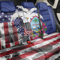 United States Guam Back Car Seat Cover USA Eagle Guahan Seal Bougainvillea - Polynesian Pride