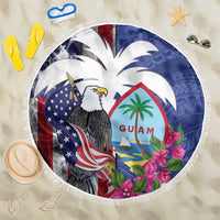 United States Guam Beach Blanket USA Eagle Guahan Seal Bougainvillea - Polynesian Pride