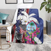United States Guam Blanket USA Eagle Guahan Seal Bougainvillea - Polynesian Pride