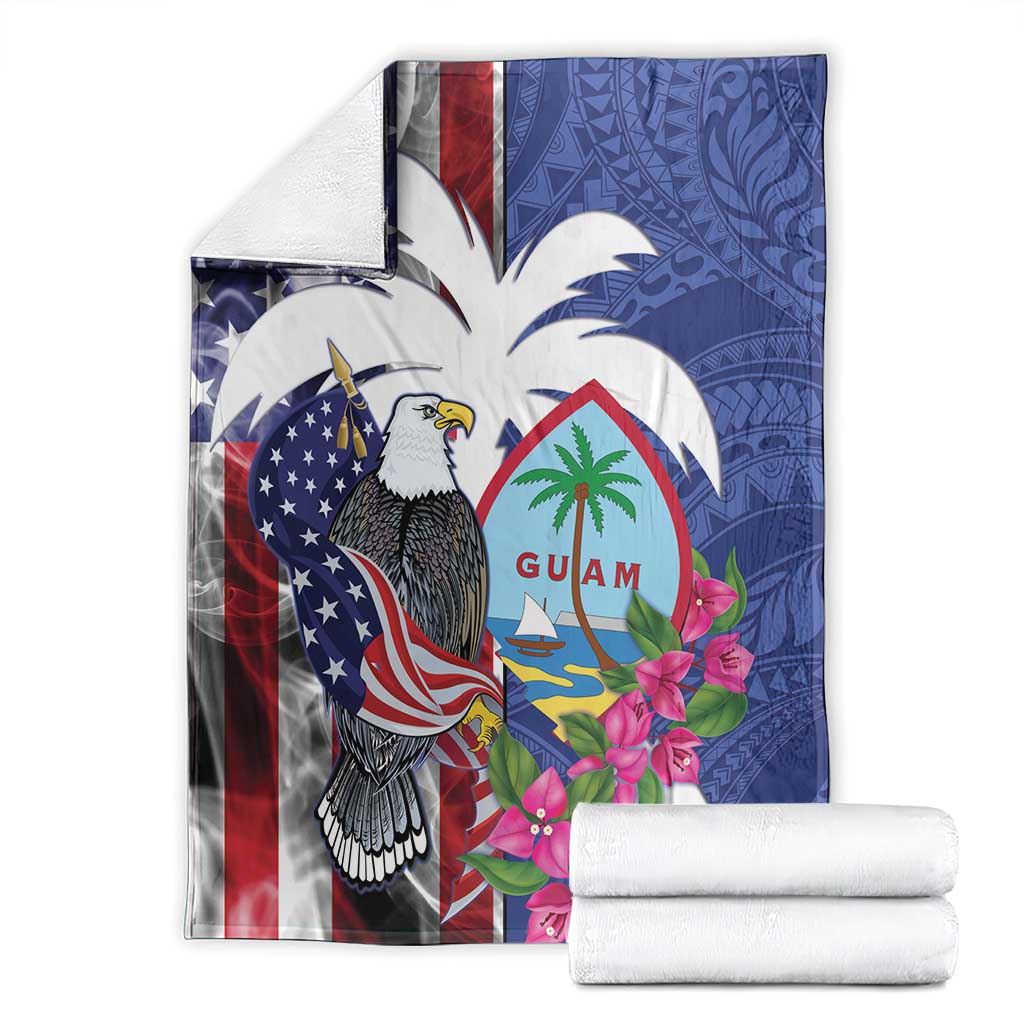 United States Guam Blanket USA Eagle Guahan Seal Bougainvillea - Polynesian Pride