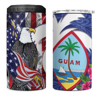 United States Guam 4 in 1 Can Cooler Tumbler USA Eagle Guahan Seal Bougainvillea - Polynesian Pride