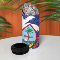United States Guam 4 in 1 Can Cooler Tumbler USA Eagle Guahan Seal Bougainvillea - Polynesian Pride