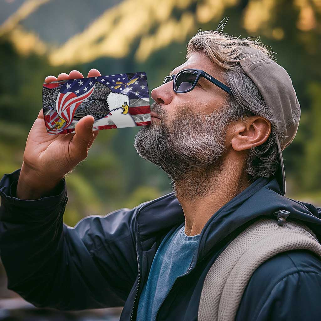 United States Guam 4 in 1 Can Cooler Tumbler USA Eagle Guahan Seal Bougainvillea - Polynesian Pride