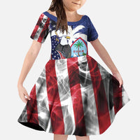 United States Guam Family Matching Mermaid Dress and Hawaiian Shirt USA Eagle Guahan Seal Bougainvillea - Polynesian Pride