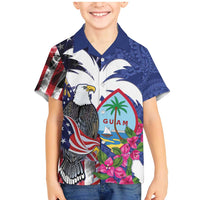 United States Guam Family Matching Mermaid Dress and Hawaiian Shirt USA Eagle Guahan Seal Bougainvillea - Polynesian Pride