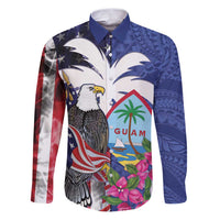 United States Guam Family Matching Puletasi and Hawaiian Shirt USA Eagle Guahan Seal Bougainvillea - Polynesian Pride