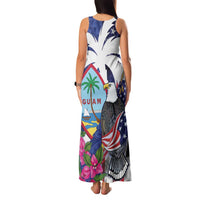 United States Guam Family Matching Tank Maxi Dress and Hawaiian Shirt USA Eagle Guahan Seal Bougainvillea - Polynesian Pride