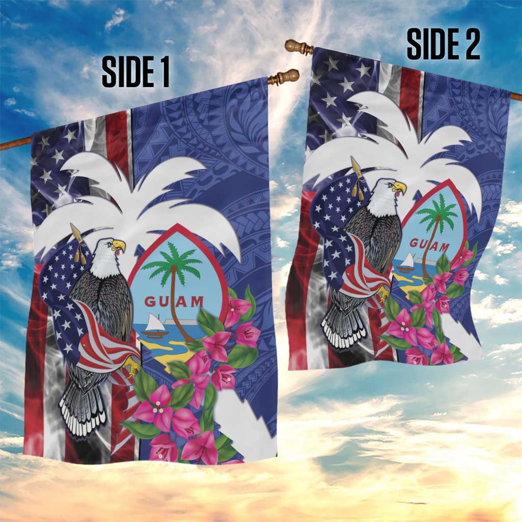 United States Guam Garden Flag USA Eagle Guahan Seal Bougainvillea - Polynesian Pride