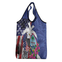 United States Guam Grocery Bag USA Eagle Guahan Seal Bougainvillea - Polynesian Pride