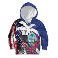 United States Guam Kid Hoodie USA Eagle Guahan Seal Bougainvillea - Polynesian Pride