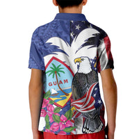United States Guam Kid Polo Shirt USA Eagle Guahan Seal Bougainvillea - Polynesian Pride