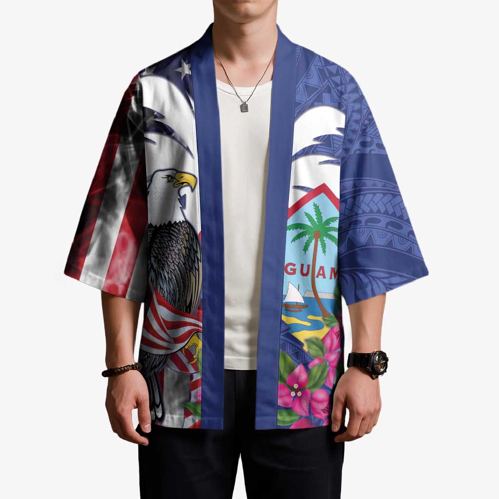 United States Guam Kimono USA Eagle Guahan Seal Bougainvillea - Polynesian Pride