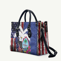 United States Guam Leather Bag USA Eagle Guahan Seal Bougainvillea LT14 Blue - Polynesian Pride